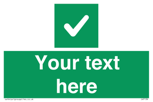 IV7139: Custom green background, green square with tick sign