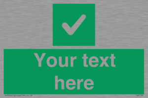 IV7139: Custom green background, green square with tick sign