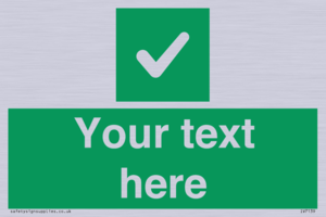 IV7139: Custom green background, green square with tick sign