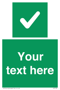 IV7139: Custom green background, green square with tick sign