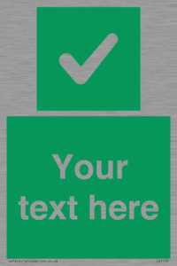 IV7139: Custom green background, green square with tick sign