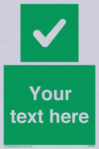 IV7139: Custom green background, green square with tick sign