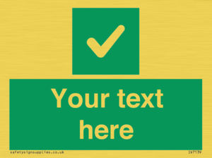 IV7139: Custom green background, green square with tick sign