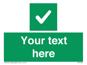 IV7139: Custom green background, green square with tick sign
