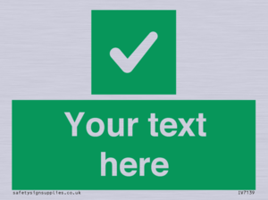 IV7139: Custom green background, green square with tick sign