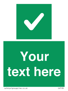 IV7139: Custom green background, green square with tick sign