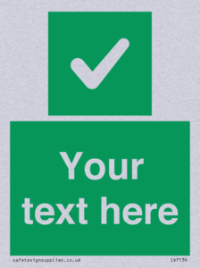 IV7139: Custom green background, green square with tick sign