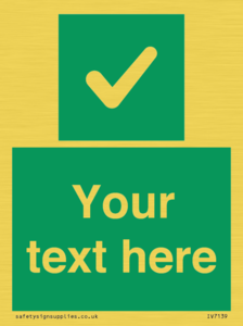 IV7139: Custom green background, green square with tick sign