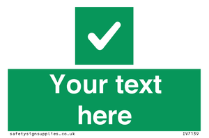 IV7139: Custom green background, green square with tick sign