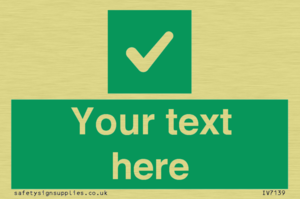 IV7139: Custom green background, green square with tick sign