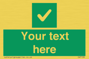 IV7139: Custom green background, green square with tick sign