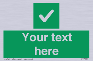 IV7139: Custom green background, green square with tick sign