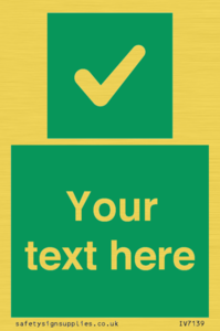 IV7139: Custom green background, green square with tick sign