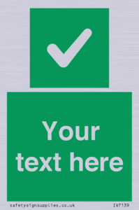 IV7139: Custom green background, green square with tick sign
