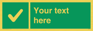 IV7139: Custom green background, green square with tick sign