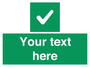 IV7139: Custom green background, green square with tick sign