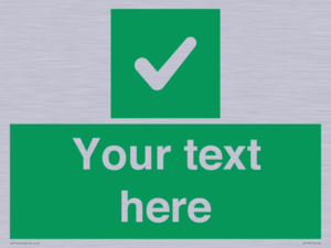 IV7139: Custom green background, green square with tick sign