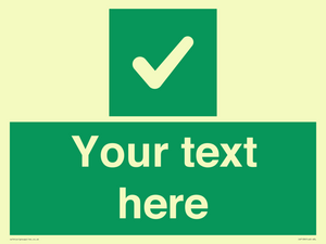 IV7139: Custom green background, green square with tick sign