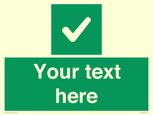 IV7139: Custom green background, green square with tick sign