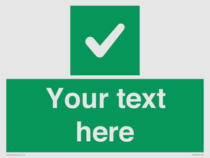 IV7139: Custom green background, green square with tick sign