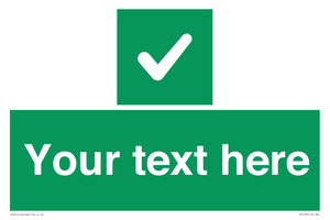 IV7139: Custom green background, green square with tick sign