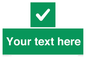IV7139: Custom green background, green square with tick sign