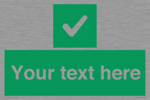 IV7139: Custom green background, green square with tick sign