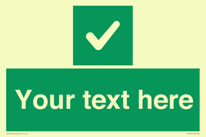 IV7139: Custom green background, green square with tick sign