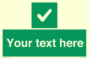 IV7139: Custom green background, green square with tick sign
