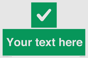 IV7139: Custom green background, green square with tick sign