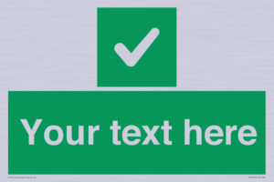 IV7139: Custom green background, green square with tick sign