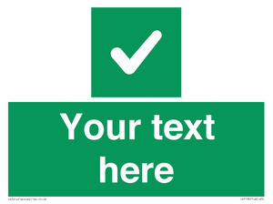 IV7139: Custom green background, green square with tick sign