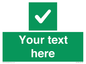 IV7139: Custom green background, green square with tick sign