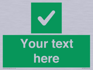 IV7139: Custom green background, green square with tick sign