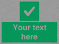 IV7139: Custom green background, green square with tick sign