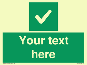 IV7139: Custom green background, green square with tick sign