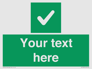 IV7139: Custom green background, green square with tick sign