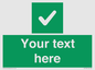 IV7139: Custom green background, green square with tick sign