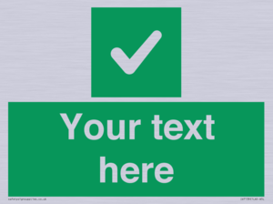 IV7139: Custom green background, green square with tick sign