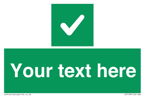IV7139: Custom green background, green square with tick sign