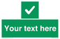 IV7139: Custom green background, green square with tick sign