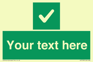 IV7139: Custom green background, green square with tick sign