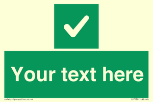 IV7139: Custom green background, green square with tick sign