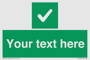 IV7139: Custom green background, green square with tick sign