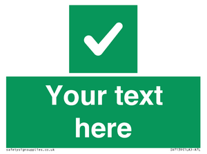 IV7139: Custom green background, green square with tick sign