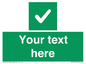 IV7139: Custom green background, green square with tick sign
