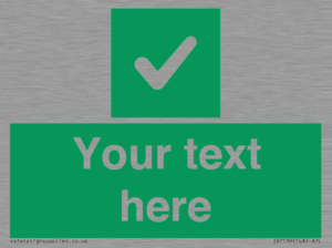 IV7139: Custom green background, green square with tick sign