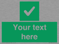 IV7139: Custom green background, green square with tick sign