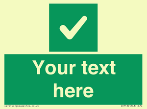 IV7139: Custom green background, green square with tick sign