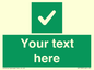 IV7139: Custom green background, green square with tick sign